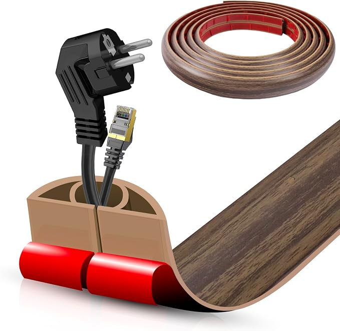 Floor Cord Cover Self Adhesive Cord Hider, 10FT Cable Management, Extension by DBHXXMB-HH