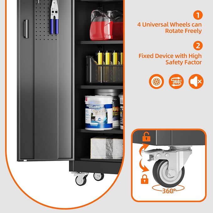 Aobabo 71" H×32" W×16" D Metal Storage Cabinet - Image 8