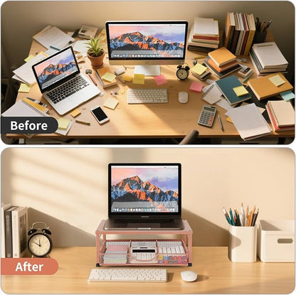 Small Laptop Stand for Desk, Monitor Stand Riser, Office Desk Accessories - Image 4