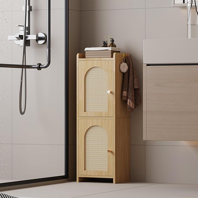 Arbuxzuy Rattan Bathroom Storage Cabinet - Image 5