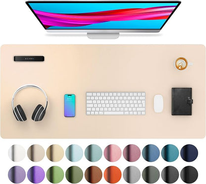 Aothia Large PU Leather Desk Pad Protector – Non-Slip Mouse Pad & Writing Mat by AothiaSimpleNaturalUnique