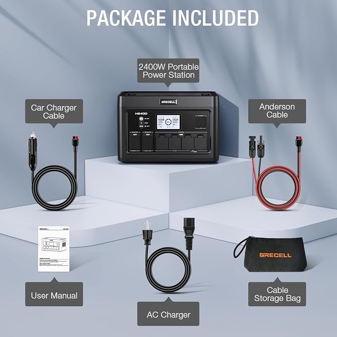 2400W Portable Power Station 1843Wh GRECELL Outdoor Solar Generator - Image 9
