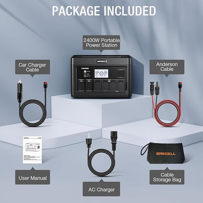 2400W Portable Power Station 1843Wh GRECELL Outdoor Solar Generator - Image 9