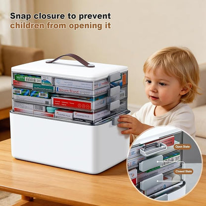 MOPUP 4-Tier Medicine Craft, Organizer Storage, Portable Latch Bin - Image 3