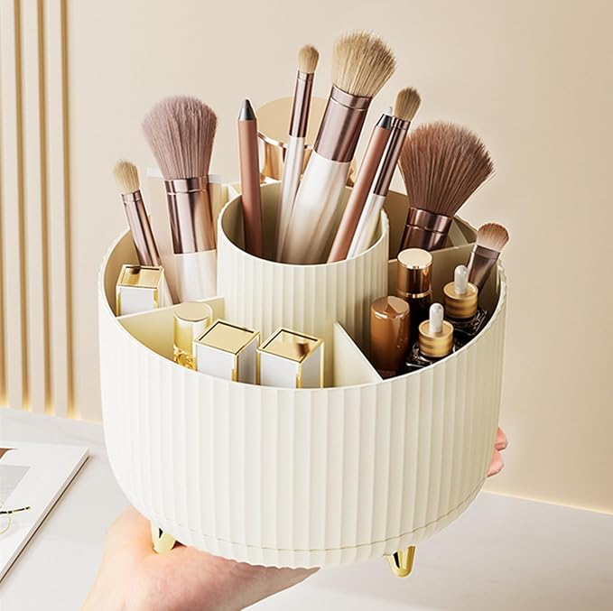 360 Degree Rotating Makeup Brush Holder Organizer Detachable Design 5 Slot Make - Image 6