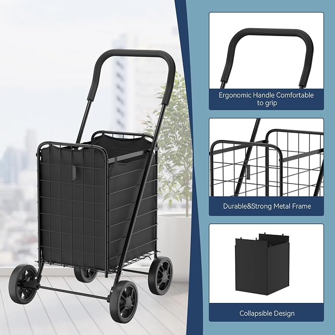 Whitmor Foldable Utility Shopping Cart - Image 4