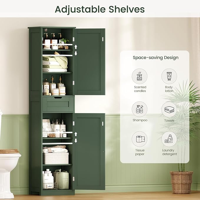 Iwell Tall Bathroom Storage Cabinet - Image 4