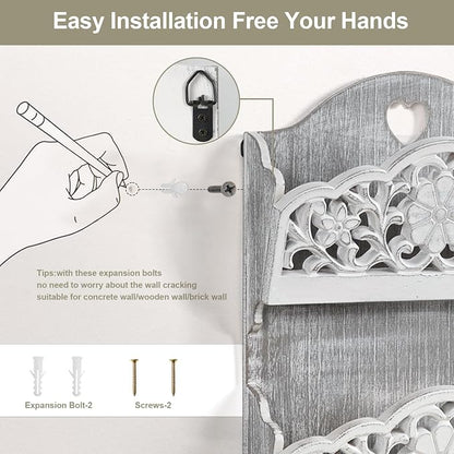 Key and Mail Holder for Wall, 2-Slot Mail Organizer Wall Mount - Image 7