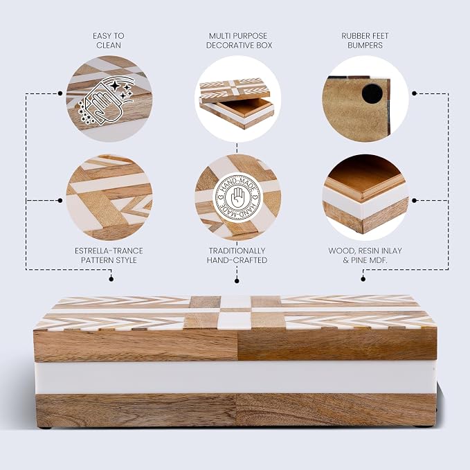 Handicrafts Home White Decorative Storage Box - Image 2