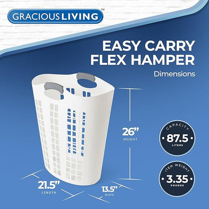 Gracious Living Laundry Basket, Easy Carry Flex Collapsible Hamper, 87.5 Liters - Image 2