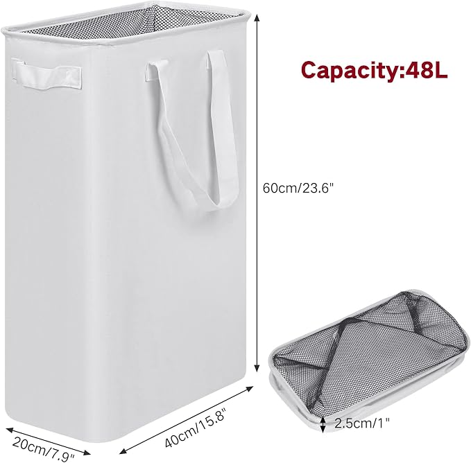 efluky Slim Laundry Basket, Narrow Laundry Hamper - Image 2