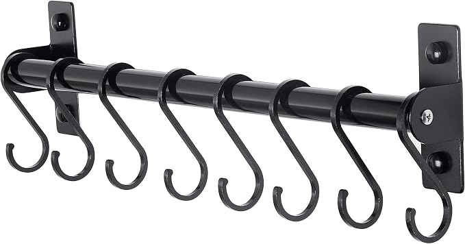 Dseap Kitchen Utensil Holder Hanger, Pot and Pan Rack Wall Mounted, Kitchen Rail by Dseap