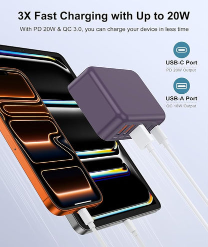 Fast Charger Block, GaN 6 Port USB C Charging Station Hub Cube, 100W Multiport - Image 3