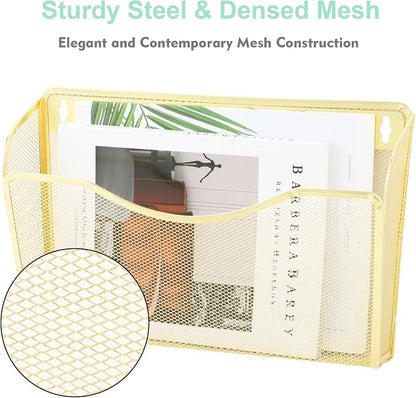 EASEPRES 3 Single Pocket Mesh Hanging File Organizer, Vertical Wall Mounted - Image 4