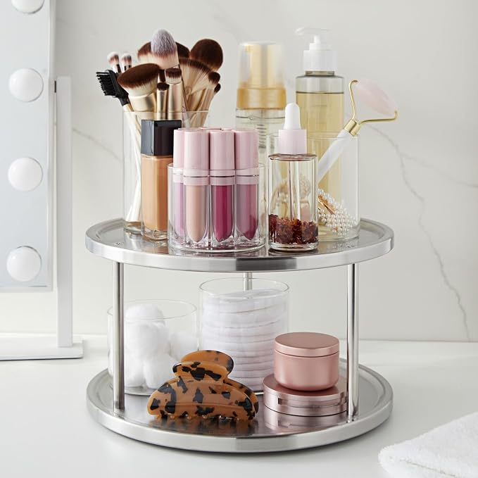 Juvale 2-Tier Lazy Susan Spice Rack Organizer - Image 2