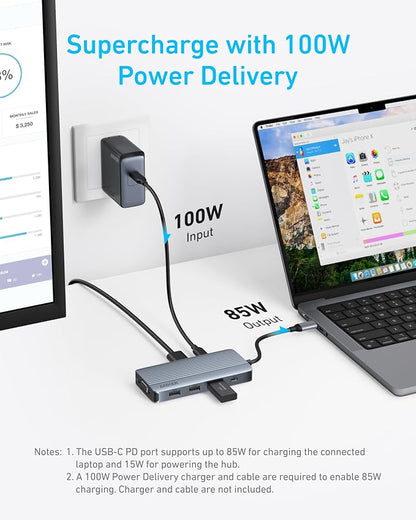 Anker 8-in-1 USB-C Hub, USB C Docking Station Triple Display Multi-Port Dongle - Image 6