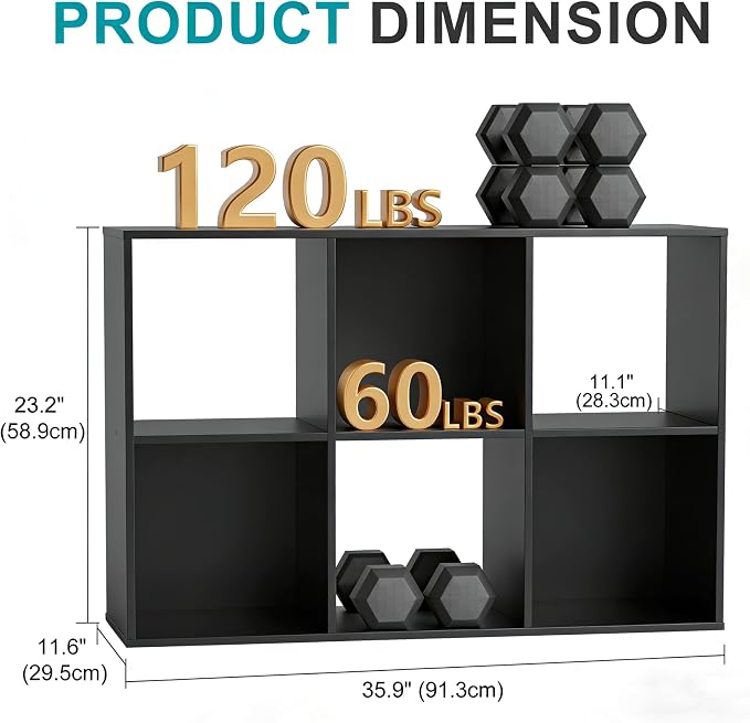 HealSmart 8 Cube Storage Organizer, 4-Tier Stackable Open Bookcase - Image 3
