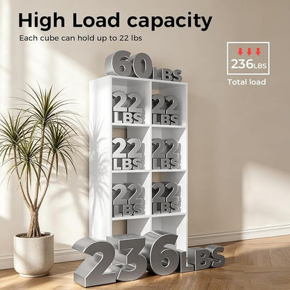 LUCKLIFE 8-Cube Storage Organizer, Stackable Modular Bookcase Shelf - Image 4