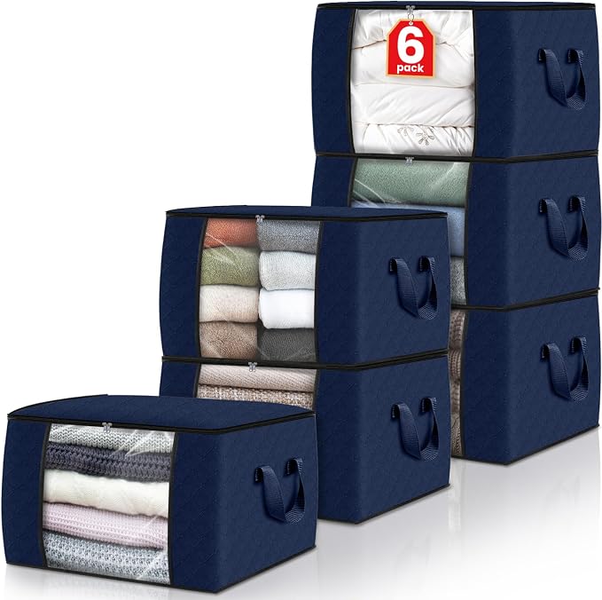 Fab totes Storage Bags, Clothes Blanket Storage Bins Foldable Closet Organizers by Fabtotes