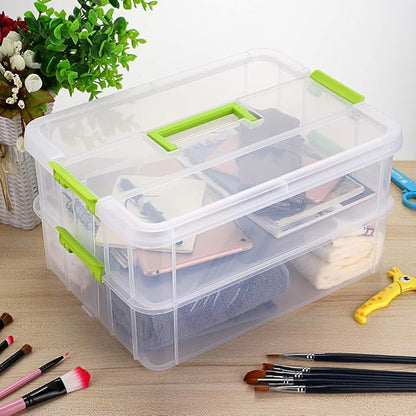 JUXYES 2-Tiers Stack Carry Storage Box - Image 6