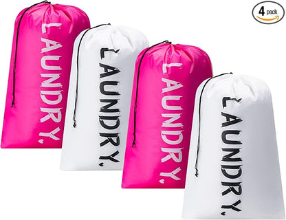 4 Pack XL Travel Laundry Bag, Machine Washable Dirty Clothes Organizer by Unknown