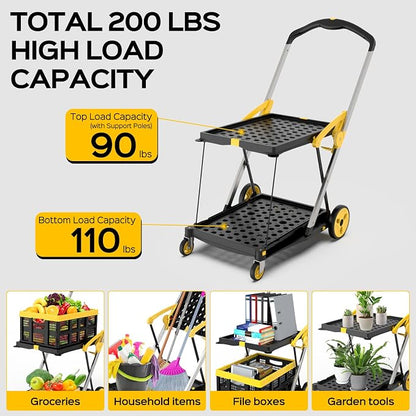 TOLRET Shopping Cart with Wheels, 200 lbs Capacity Grocery Cart on Wheels | - Image 5