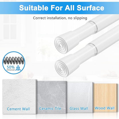 1 Pack Spring Loaded Tension Rod 17-29" Adjustable Curtain Rods No Drill - Image 3