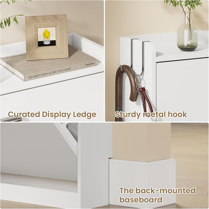 Shoe Cabinet Organizer with 2 Flip Drawers，Freestanding Shoe Rack - Image 5