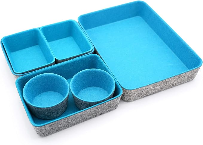 Welaxy Drawer organizers bins felt tray desk storage bins dividers small - Image 3