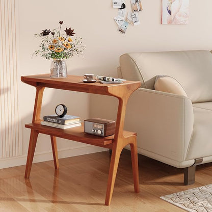 Solid Wood End Table, 2-Tier Side Table by TribewoodbyTribesigns