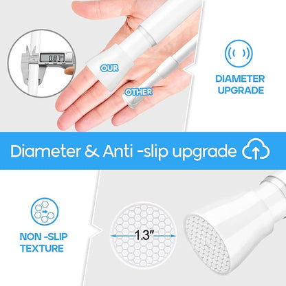 Tension Curtain Rod White Tension Rod 2pcs Spring Curtain Rod Non Slip Tension - Image 8