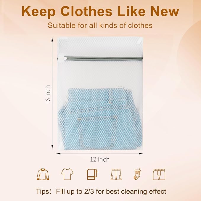 3Pcs Durable Mesh Laundry Bags, Premium Lingerie Bags - Image 3