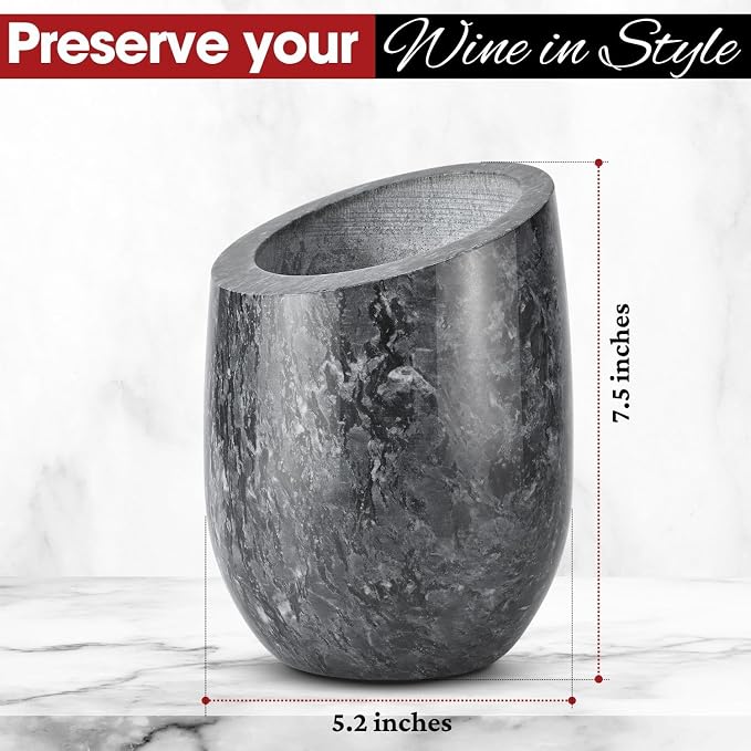 Flexzion Marble Wine Chiller Bucket – Black Wine Cooler & Champagne Bucket - Image 6