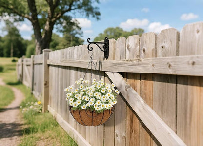 14 inch Metal Hanging Baskets for Plants Outdoor, 4 Pack Metal Wire Hanging - Image 5