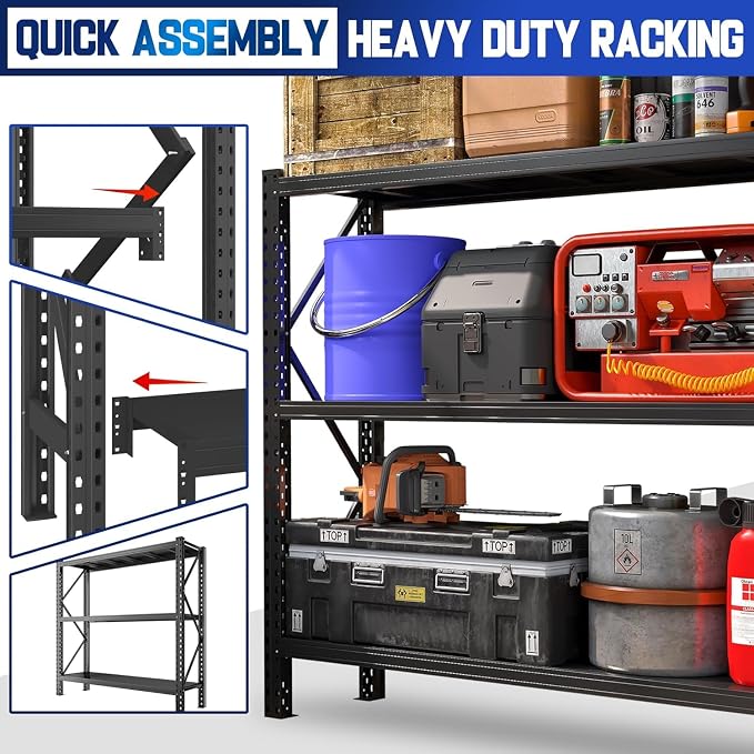 Heavy Duty Garage Shelving Units, 5000LBS Deep Storage Shelves, Adjustable - Image 6