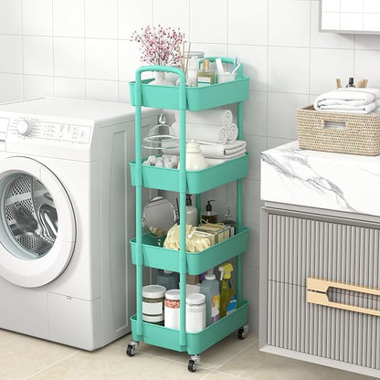 Sywhitta 4-Tier Plastic Rolling Utility Cart - Image 4