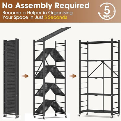 Fenbeli Foldable Shelves with Wheels - Image 7