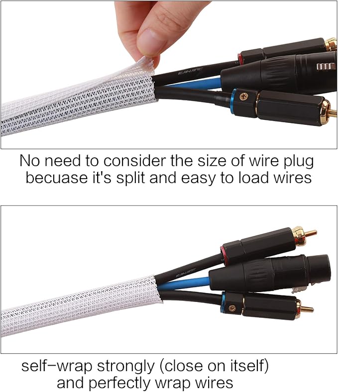 Alex Tech 25ft - 1.25 inch Cord Protector Wire Loom Tubing Cable Sleeve Split - Image 2