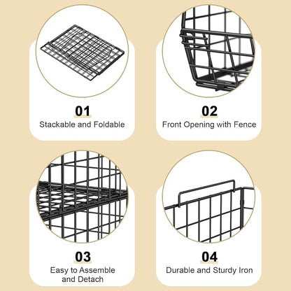 4-Tier Stackable Closet Organizers and Storage Shelves, Foldable Closet Shelf - Image 6