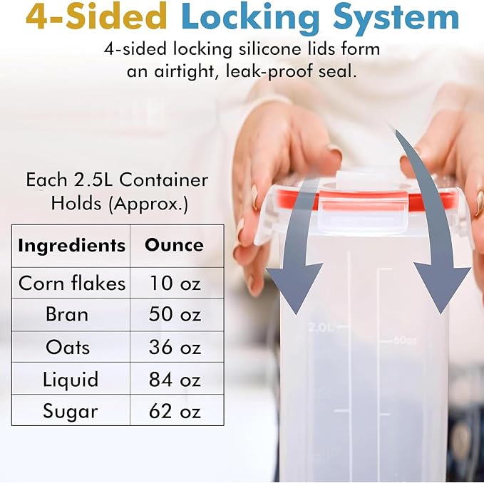 Shazo 2 Pack Small Airtight Cereal Containers Storage - Image 5