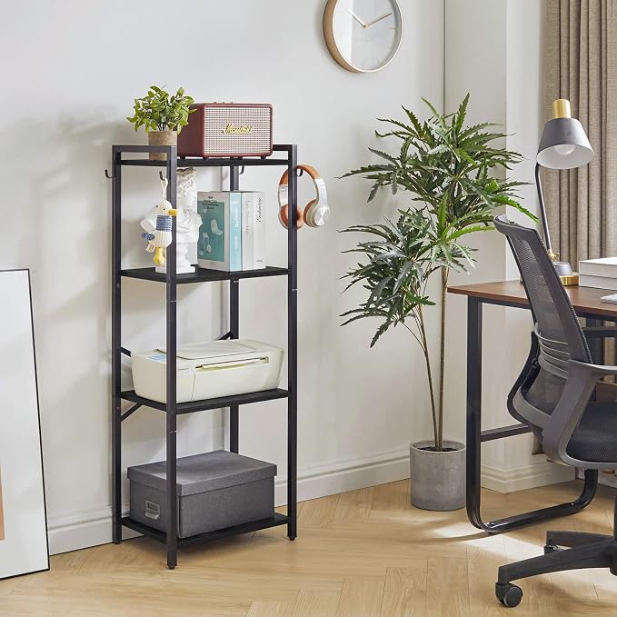 YMYNY Bookcase, 4-Tier Narrow Ladder Bookshelf, Freestanding Shelving Unit - Image 4