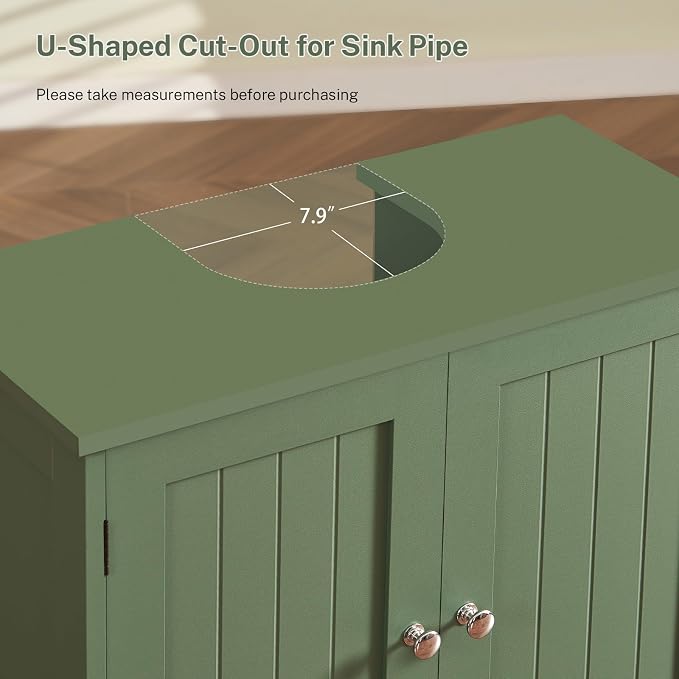 TEENFON Pedestal Sink Storage Cabinet, Under Sink Cabinet - Image 5