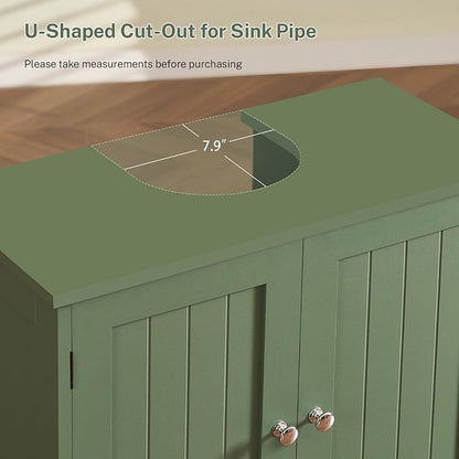 TEENFON Pedestal Sink Storage Cabinet, Under Sink Cabinet - Image 5