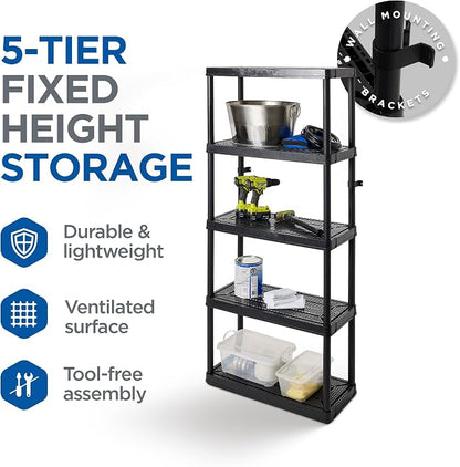 Gracious Living 5 Shelf Fixed Height Ventilated Medium Duty Storage Unit - Image 4