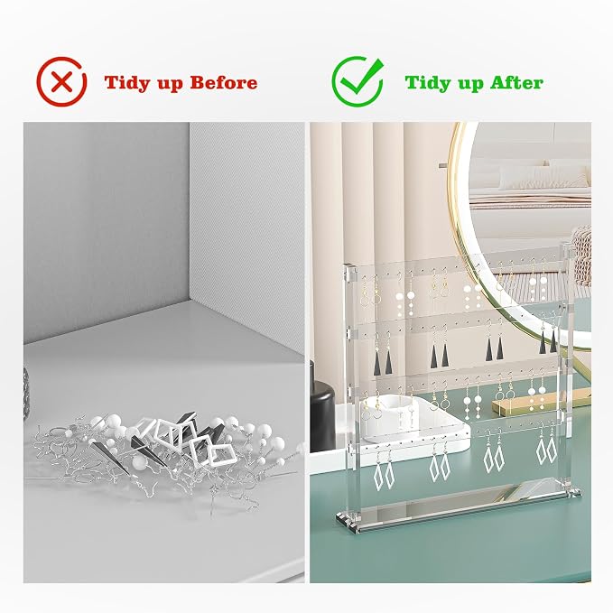 Coward Acrylic Earring Holder Stand, Tabletop Earring Jewelry Easel Display - Image 5