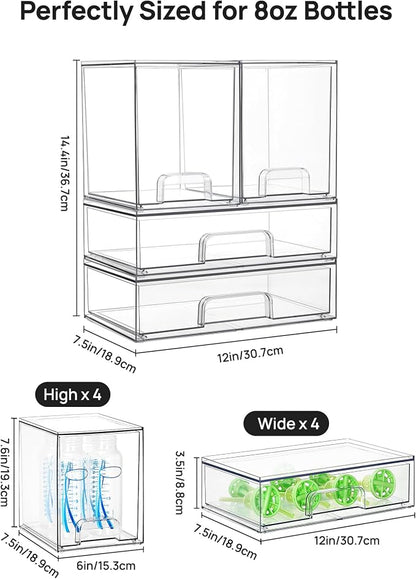 Vtopmart 8 Pack Stackable Storage Drawers Set, Beauty Supplies Storage - Image 2