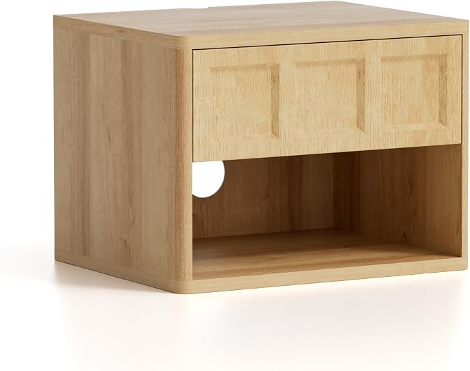 Farmhouse Floating nightstands Set of 2, Small Wall Mounted Storage Cabinet - Image 8