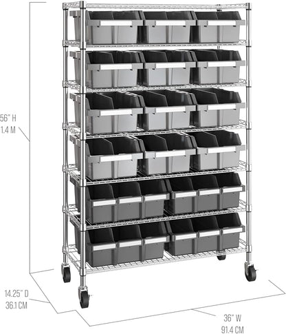 Seville Classics Heavy Duty NSF Bin Rack Solid Steel Wire Shelving Storage Unit - Image 10
