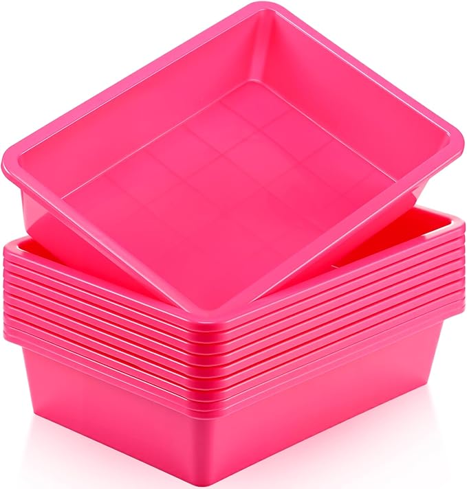 Hoteam 10 Pcs Flat Storage Organizer Tray Bin Paper Tray by Hoteam