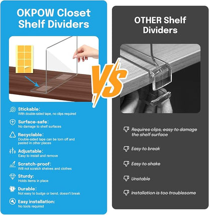OKPOW Shelf Dividers Closet Organizer - Image 2